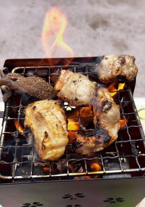 自宅でソロキャンご飯進む炭火焼きホルモン-レシピのメイン写真
