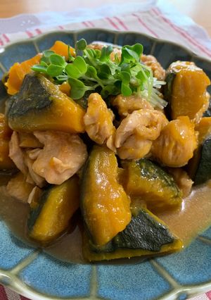 かぼちゃと鶏ムネの煮物♪-レシピのメイン写真