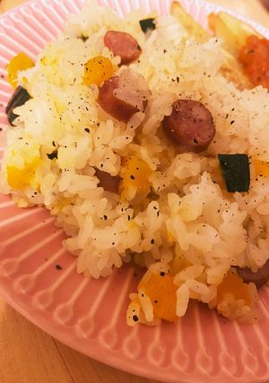 佐渡バター　かぼちゃピラフ　QC 南瓜-レシピのメイン写真