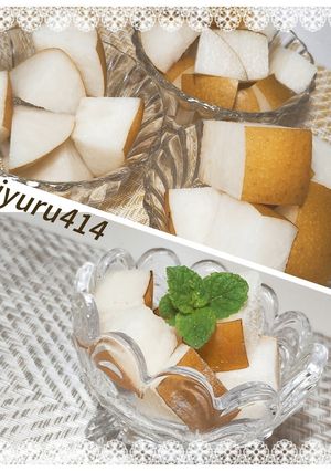 コロコロ梨の切り方&100%梨アイス-レシピのメイン写真