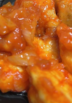 ハサミで作る鶏肉と玉ねぎの韓国風辛いやつ-レシピのメイン写真