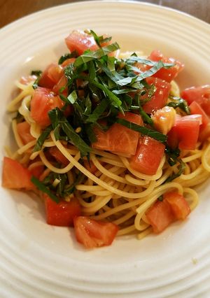 トマトと大葉の冷製和風パスタ-レシピのメイン写真