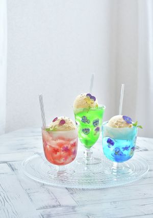 爽やかお花のゼリークリームソーダ-レシピのメイン写真