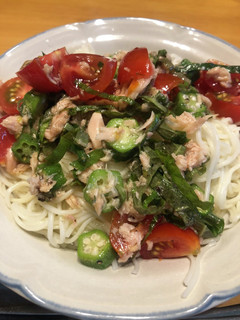 オクラとシーチキンのカッペリーニそうめん-レシピのメイン写真