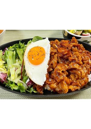 豚バラ肉のロコモコ風-レシピのメイン写真