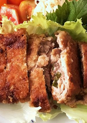 豚コマでわらじカツ梅しそ風味-レシピのメイン写真