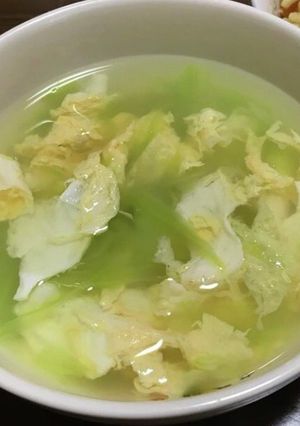 ブロッコリーの芯のかき卵スープ-レシピのメイン写真