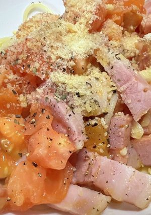 男飯にしか見えないトマト冷製パスタ-レシピのメイン写真