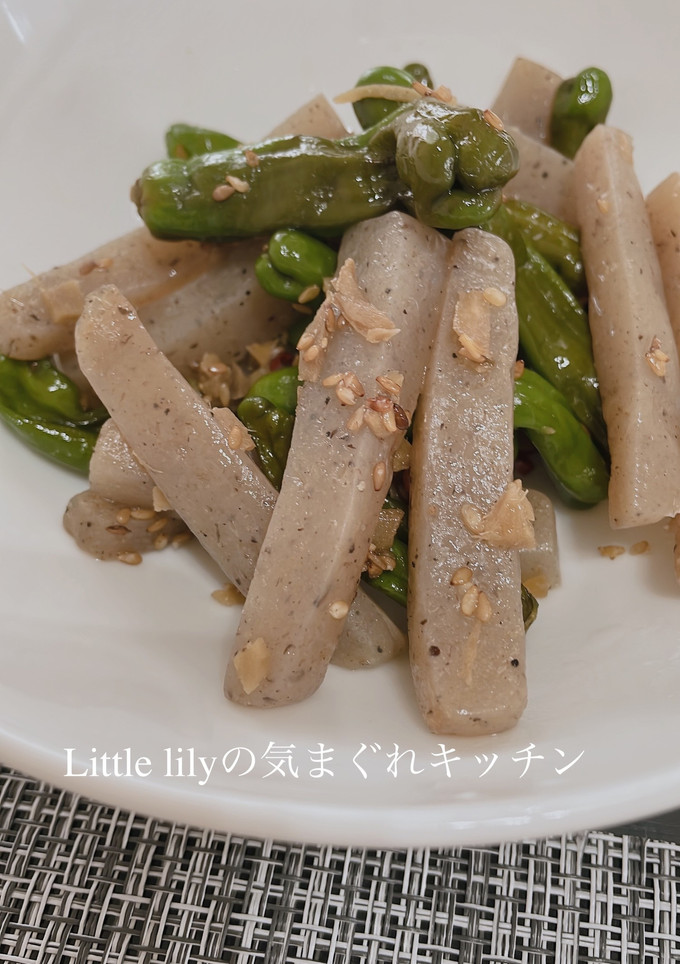 ししとうと蒟蒻の甘辛炒め-レシピのメイン写真