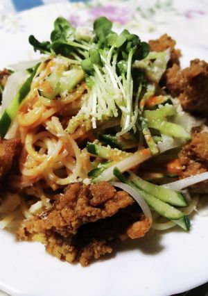 コチュジャンピリッ！とお手軽パスタ-レシピのメイン写真
