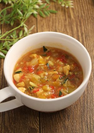 レンジで簡単！食べるチキンスープ-レシピのメイン写真