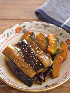 なすとかぼちゃの甘酢照り焼き-レシピのメイン写真