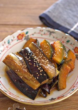 なすとかぼちゃの甘酢照り焼き-レシピのメイン写真