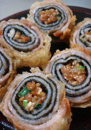 ｶﾘｯ♪ﾄﾛｯ♪豚肉×納豆の天ぷら-レシピのメイン写真