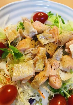 市販サラダ●鮭ハラスの塩焼きサラダ-レシピのメイン写真