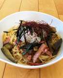 なすと厚切りハムの和風パスタ♪簡単♪