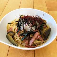 รูปของ なすと厚切りハムの和風パスタ♪簡単♪
