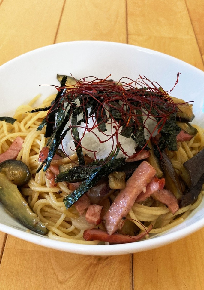 なすと厚切りハムの和風パスタ♪簡単♪-レシピのメイン写真