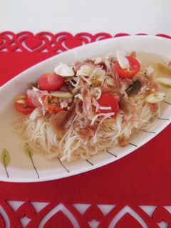 ザーサイと夏野菜のさっぱり素麺-レシピのメイン写真