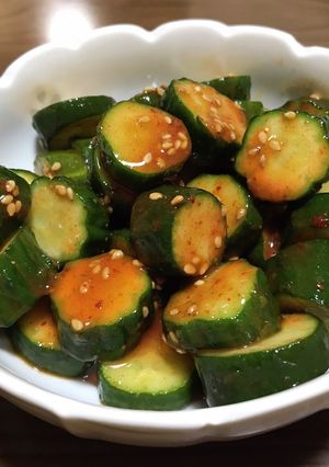 桃屋キムチの素で作るオイキムチ-レシピのメイン写真