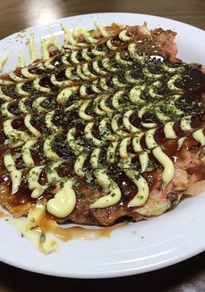 日清お好み焼き粉で作るたこ玉天お好み焼き-レシピのメイン写真