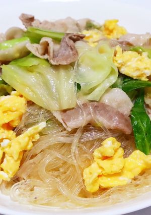 キャベツと豚バラの春雨炒め-レシピのメイン写真