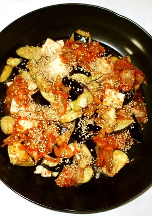 キムチ豆腐茄子和え♪熱中症夏バテ予防簡単-レシピのメイン写真