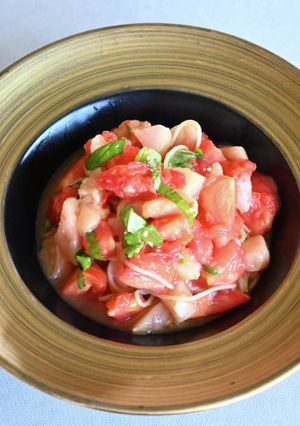 フルーツトマトと桃の冷製パスタ-レシピのメイン写真
