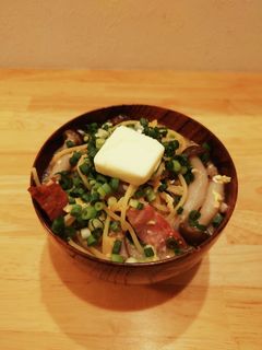 きのことベーコンのかんたん味噌汁パスタ-レシピのメイン写真