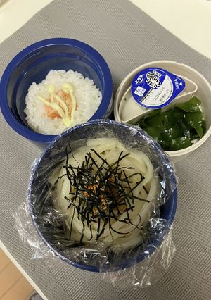 息子弁当♪釜玉うどん♪-レシピのメイン写真