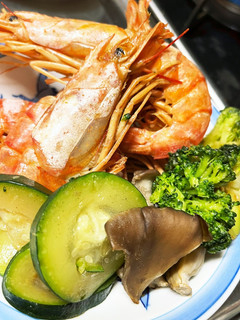 フライパンで簡単!海老&野菜の蒸し焼き-レシピのメイン写真