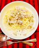 クラムチャウダー風♬あったかスープパスタ