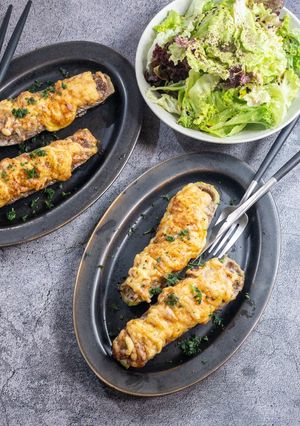 ズッキーニの肉詰めチーズボート-レシピのメイン写真