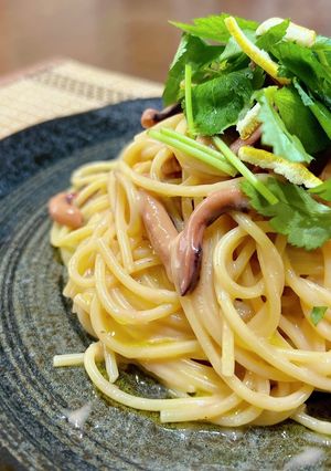 和えるだけ♪イカの塩辛と豆乳のパスタ✨-レシピのメイン写真