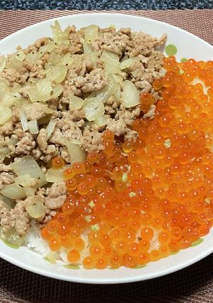 ガパオ&イクラ丼!(^^)!-レシピのメイン写真
