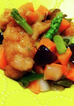 **鶏肉と野菜のリンゴ酢*甘酢炒め***-レシピのメイン写真