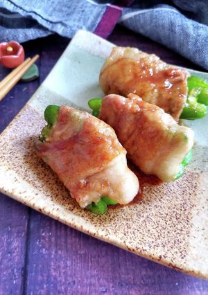 まるごとピーマンの甘辛肉巻き-レシピのメイン写真