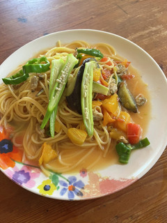 夏野菜とあさりのスパゲッティ-レシピのメイン写真