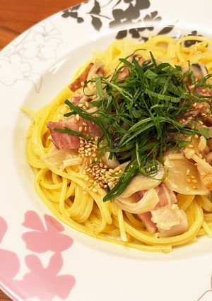 ベーコンときのこの和風クリームパスタ-レシピのメイン写真