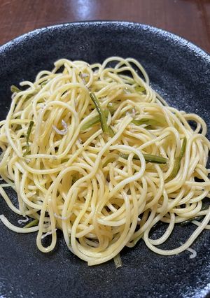 みぶ菜のお漬物とじゃこのパスタ-レシピのメイン写真