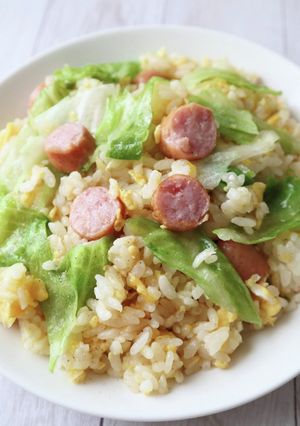 マヨでパラッと☆レタスチャーハン-レシピのメイン写真