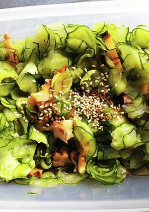簡単 きゅうりとサザエの麺つゆ和え -レシピのメイン写真