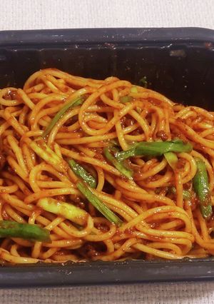 «“ニラ入りミートソーススパゲティ～”»-レシピのメイン写真