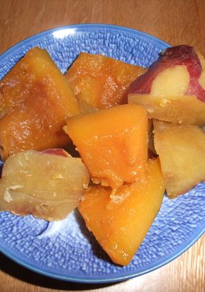 驚きの美味！かぼちゃとさつまいもの煮物-レシピのメイン写真