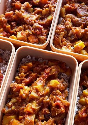 無水カレーの作り置き冷凍弁当-レシピのメイン写真