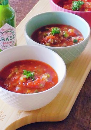 防災食ガスパチョ★ミキサー不要★ピーマン-レシピのメイン写真
