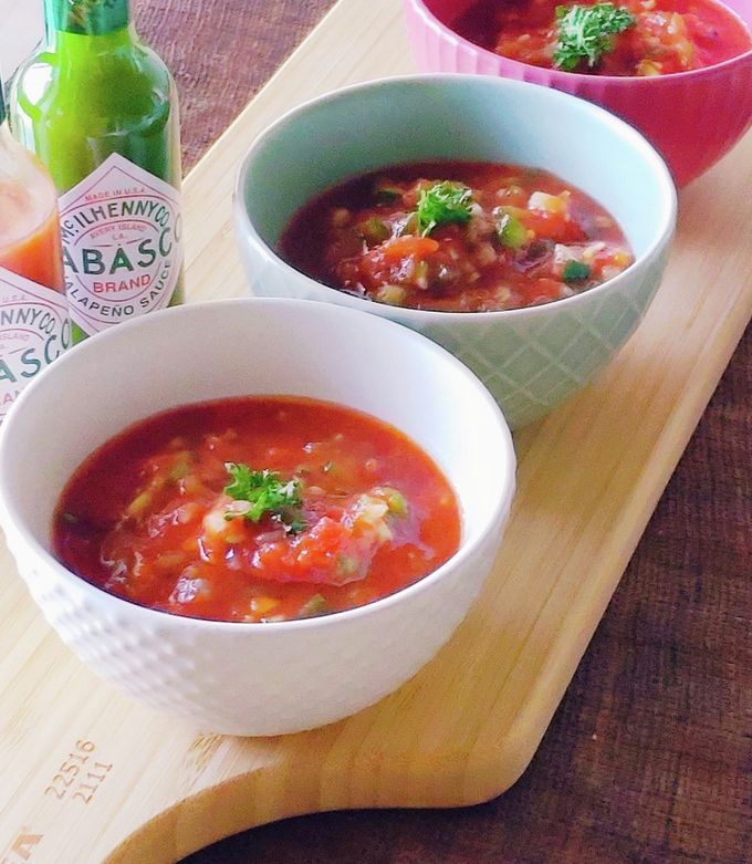防災食ガスパチョ★ミキサー不要★ピーマン-レシピのメイン写真