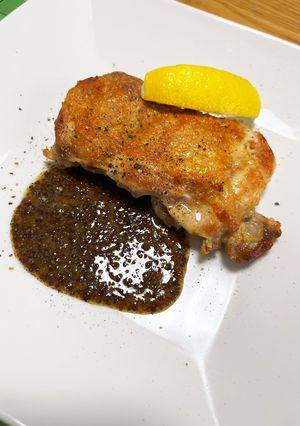 鶏もも最強の焼き方　ハニーマスタード添え-レシピのメイン写真