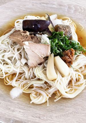 ナスとチャーシュー素麺-レシピのメイン写真