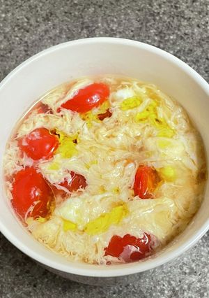 超即席！ふわふわトマト卵スープ-レシピのメイン写真